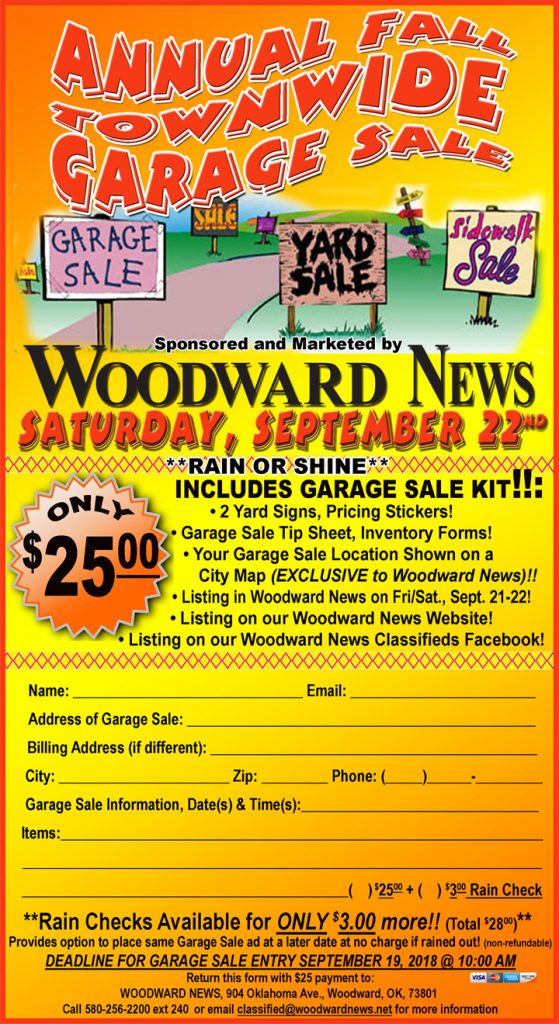 Townwide Garage Sale Woodward Chamber of Commerce